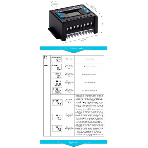 Ultraportable Durable 30A Solar Charge Controller With USB Output