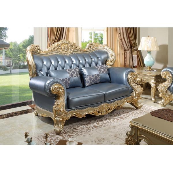 Luxury Classic Living room Sofa sets online direct sales price by Beech wood carfted and Import Italy Leather upholstery