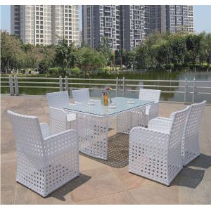 Cheap YLX-RN-043 White Rattan Outdoor Chair and Table wholesale