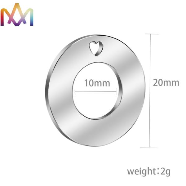 Stamping Punched 304 Stainless Steel Circle Disc Pendant