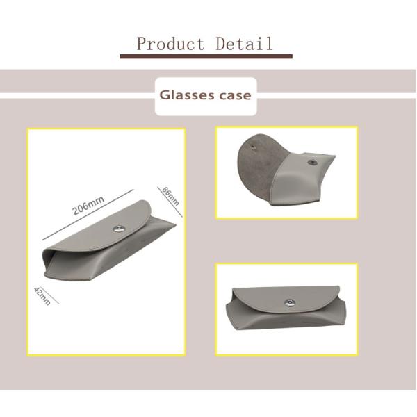 Cute Spectacle Case Leather Custom Logo Embossed