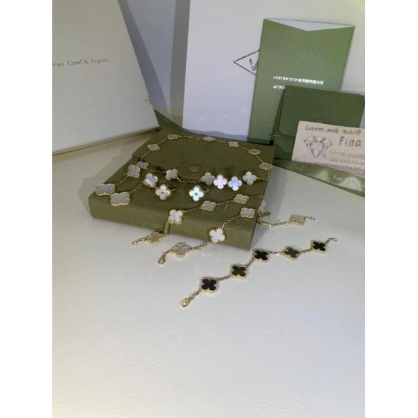 5 Motifs 18K Gold Bracelet VS Diamonds VCA Vintage Alhambra Bracelet