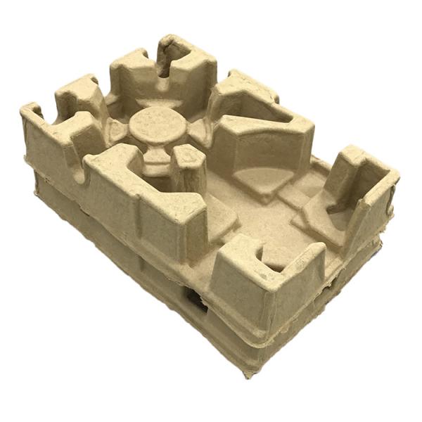 Recycled Paper Molded Pulp Tray Packaging Compostable Ecofriendly Brown for Electronic