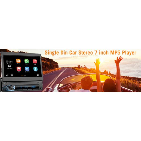 Video Single Din Car Stereo 6RCA Rear Camera Retractable Single Din Touch Screen