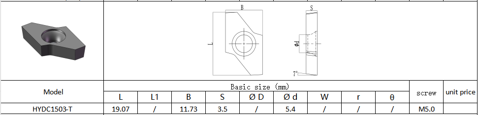 CNC Professional Gear Milling Insert Series WC-Co PVD Coating HYDC1503-T HYB208 Applicable For All Difficult-to-Machine Materials Except Superalloys