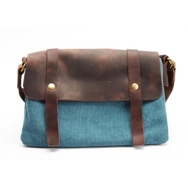 Vintage Style Leather and Canvas Bags Satchels Mens Canvas Bags