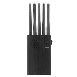 Portable 5 antennas cell phone jammer