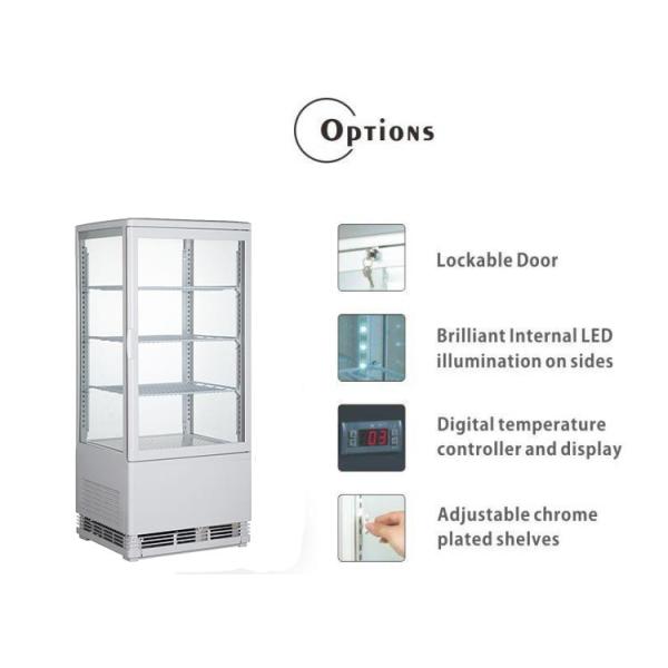 Commercial Four Side Table Top Glass Door Display Freezer