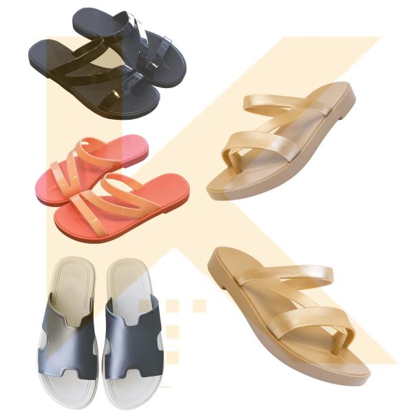 Flat Flip Flop Slipper Making Machine 18500W Plastic Slipper Machine 380V / 220V