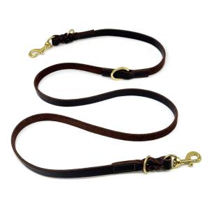Cheap Multifunctional Genuine Leather Dog Leash Adjustable Durable Versatile wholesale