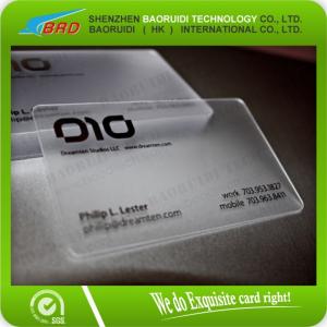 China Plastic Transparent Printed Business Card on sale
