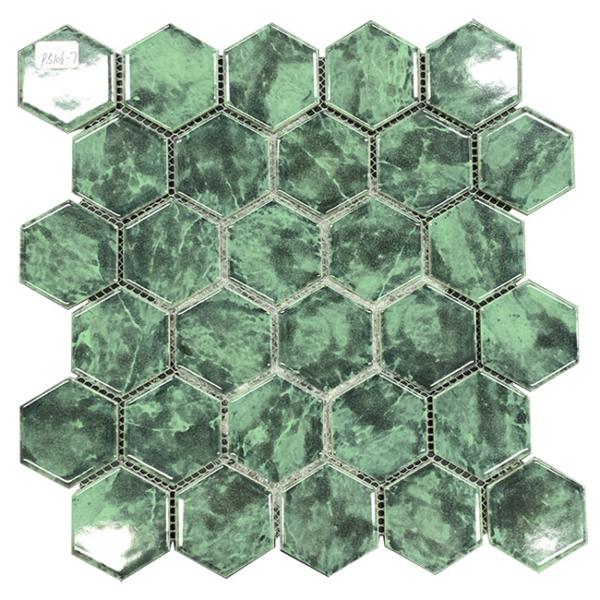 Green Color Marble Stone Mosaic Tiles For Floor And Bathroom Wall