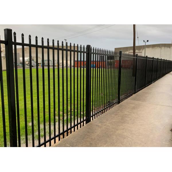 Black 2.4m Wrought Iron Fence Panel Steel Metal Picket Ornamental