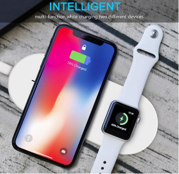 Quality Two In One Wireless Phone Charger For Apple Air Pads Charging Temp Below 40 Degree for sale