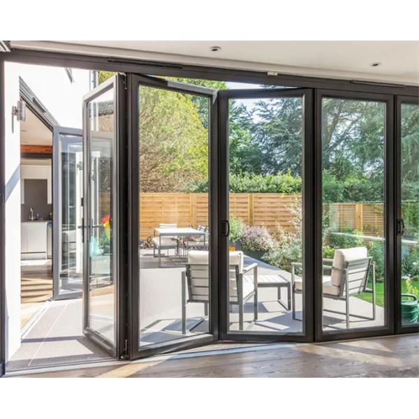 Residential Bi-Folding Doors Aluminium Frame With Triplex Glass Option And 70mm Width