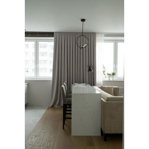 EB Modern Contemporary White Kitchen Cabinets With Dinning Table