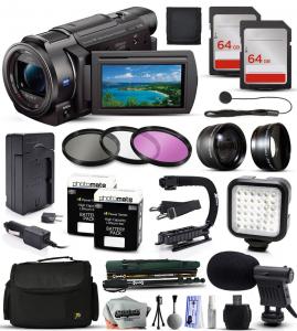 China Sony FDR-AX33 4K HD Handycam Camcorder Video Camera + 128GB Accessories Bundle on sale