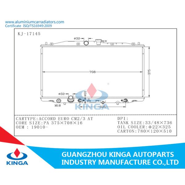 Effecient Usage Honda Accord Radiator Euro CM2/3 AT Direct Fit Replacement Radiator