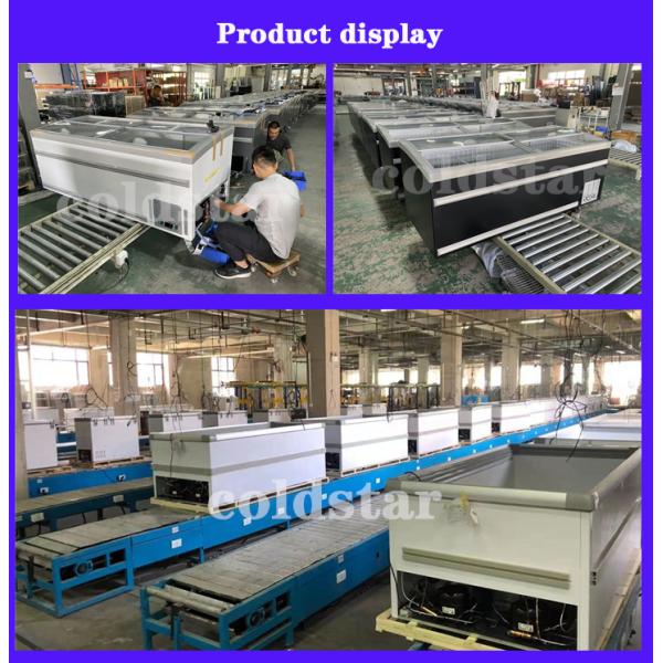 Supermarket Horizontal Frozen Food Island Display Freezer