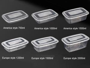 America / Europe Style PP Food Trays With Lid Rectangular Shape Custom Capacity