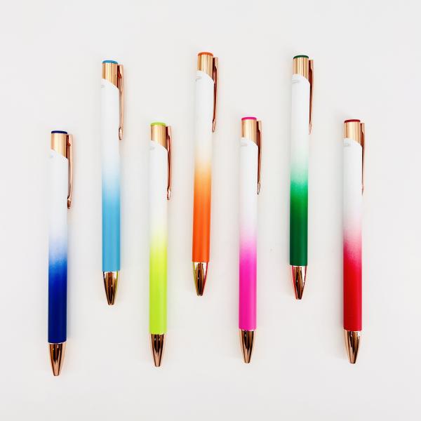 Creative Gradient Aluminum Ballpoint Pen Colorful Spray Painting 0.35mm Writing