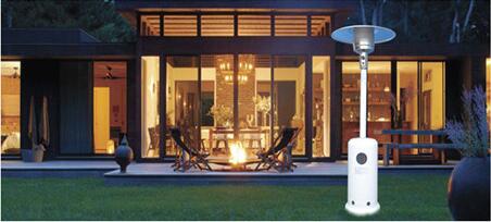 Tall Garden Treasures Patio Heater , 46000-BTU Mocha Steel Outdoor Party Heaters