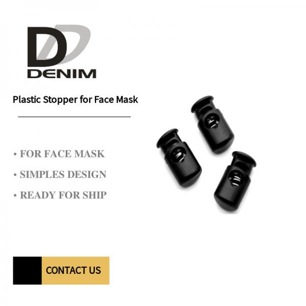Quality Plastic Stopper for Face Mask Black Elastic Cord Stopper/ Adjustable Toggle for sale