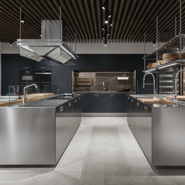 Custom Modern Durable Design Modular Cabinets Smart 304 Stainless Steel Kitchen Cabinets For Villa