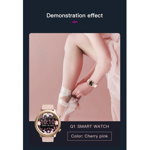 Bluetooth 4.2 Round Face Smartwatches Call Alert 128K RAM Ladies Smart Band