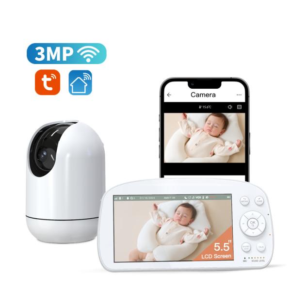 WiFi Audio-Video Infant Monitor With Mobile App And Night Vision Tuya And Android Supported Motion And Sound Detection Included