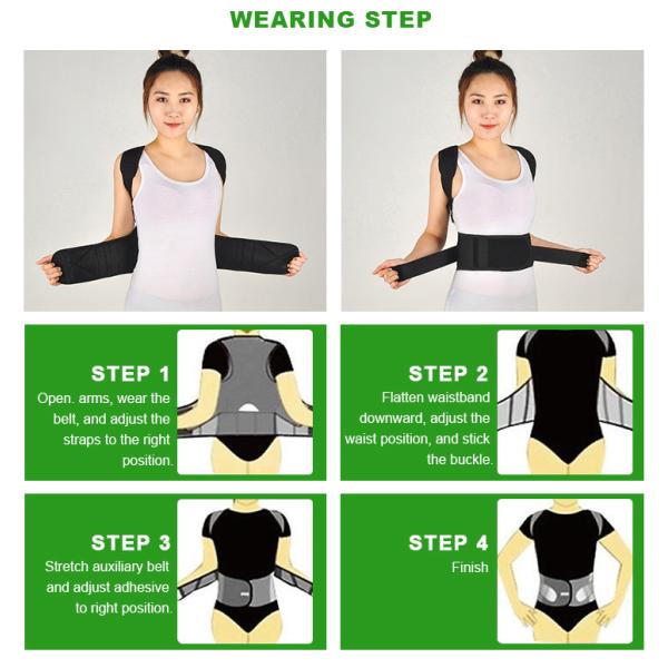 Adjustable posture corrector S-XXL size posture brace with tourmaline magnets