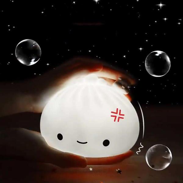 Cute Baby Night Light 7-Color Soft Silicone Nursery Light For Kids Room Decor With Portable Rechargeable Cute Night Lamp