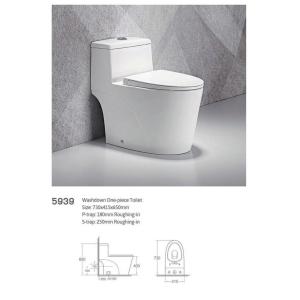 White Bathroom Sanitary Ware One Piece Ceramic Water Closet Flush Closestool