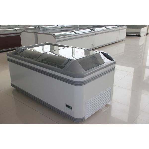 Commercial Supermarket Display Island Chest Freezer Showcase Refrigeration With Glass Door