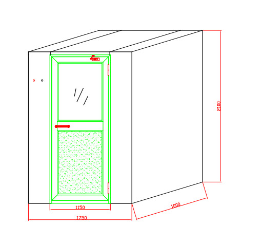 Automatic Blowing Stainless Steel Air Shower , Air Jet Shower 1150mm Door Width