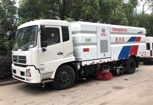 Cheap 12 Cubic Meter Street Cleaner Truck , Combined Road Washing Truck With Vacuum Sweeping / Water Cleaning wholesale