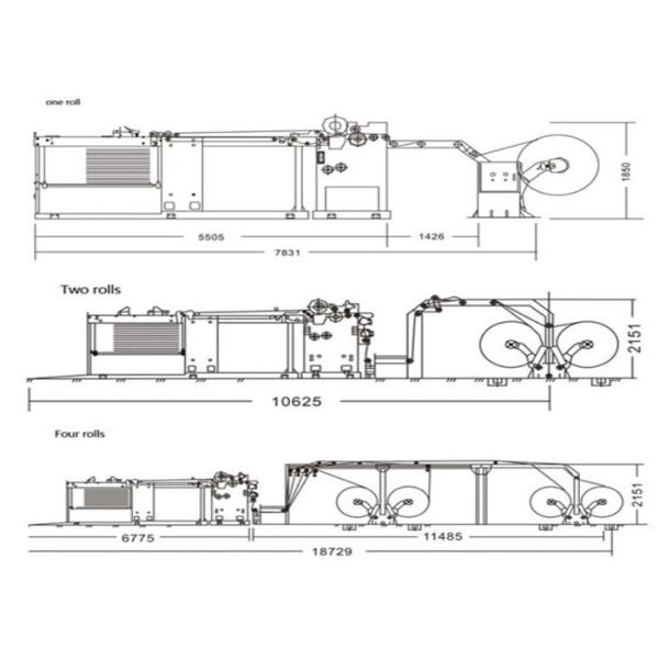 Servo Control Corrugated Box Making Machine , Rotary Knife Roll Paper Sheet Cutter