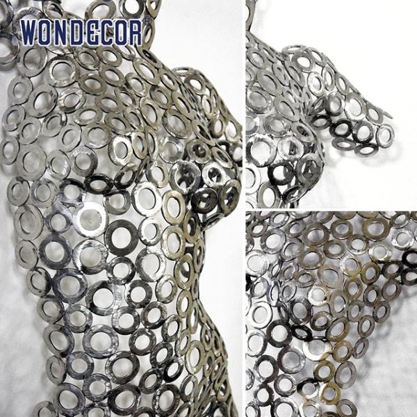 Circular Splicing Female Torso Stainless Steel Abstract Sculpture Wall Decoration