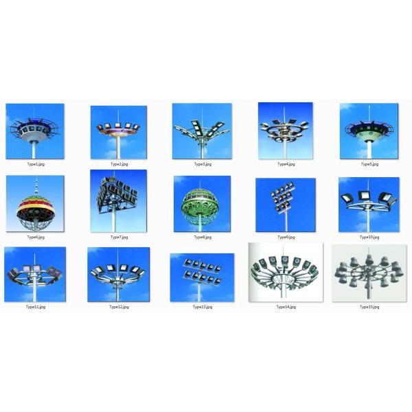 20meter galvanized steel Outdoor soccer and cricket field landscape high mast pole light with high power LED light