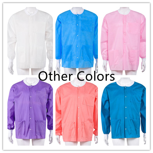 S&J Disposable nonwoven pp CPE isolation gown patient gown visitor gown lab jacket