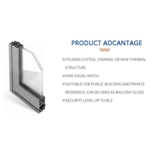 Waterproof Bifold Glass Windows Grey Aluminium Folding Windows