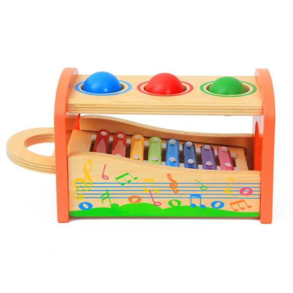 Eight Notes 15cm Wooden Musical Toys Wooden Xylophone Baby