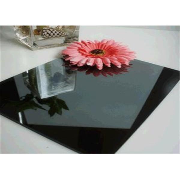 Black Tinted Float Glass Panels Flat / Smooth Surface For Architectural Facades