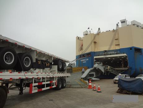 3 axles 40ft container semi trailer flatbed trailer discount