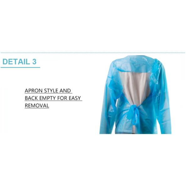 Protective CPE Plastic Gown Water Resistant For Adult 102x194cm