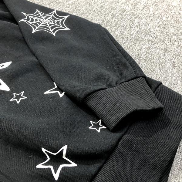 Customized Logo Embroidery Full Zip Up Rhinestone Hoodie Oversized Heavyweight For Men