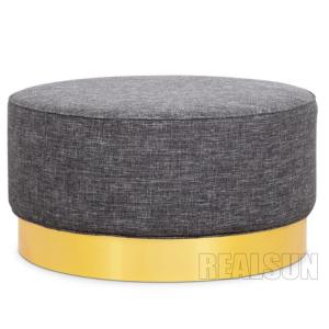 Cheap American Style Nisco Round Upholstered Ottoman With Fabric Cover And Memory Foam wholesale