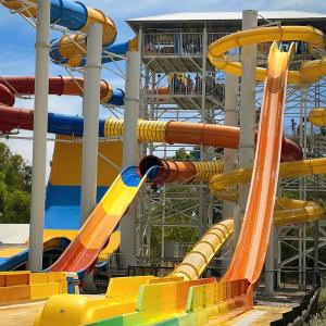 Fiberglass Rainbow Water Slide Muti Player Commercial Pool Slides