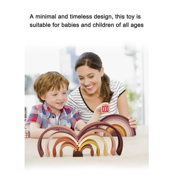 Non Toxic Montessori Rainbow Stacking Toy Inspires Imagination Creativity