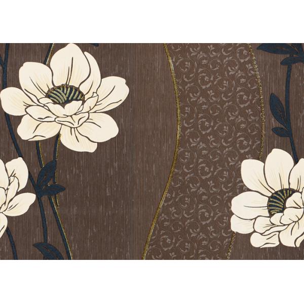 Floral Interior House Decoration Wallpaper With Non Woven Materials , Brown Color